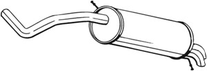 Takaäänenvaimentaja, SEAT IBIZA III, SKODA FABIA I, FABIA Sedan I, VW POLO, 6Q6253609AE, 6Q6253609AF, 6Q6253609BD, 6Q6253609C, 6Q6253609
