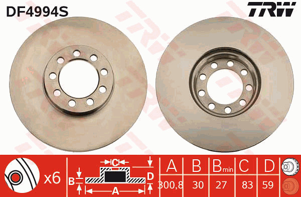 Jarrulevy TRW DF4994S
