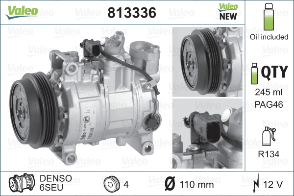 Kompressori, ilmastointilaite VALEO 813336