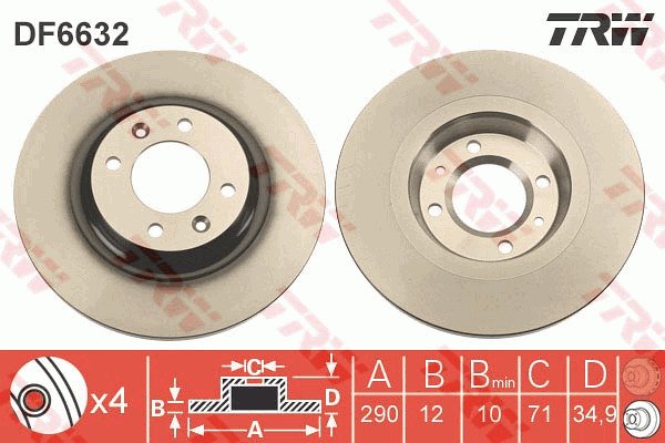 Jarrulevy TRW DF6632