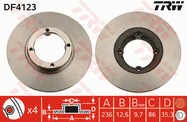Jarrulevy TRW DF4123