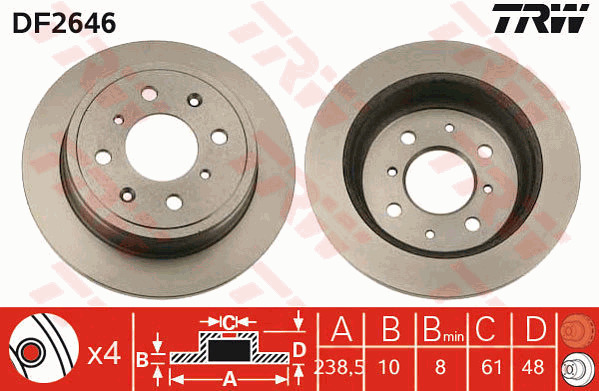 Jarrulevy TRW DF2646