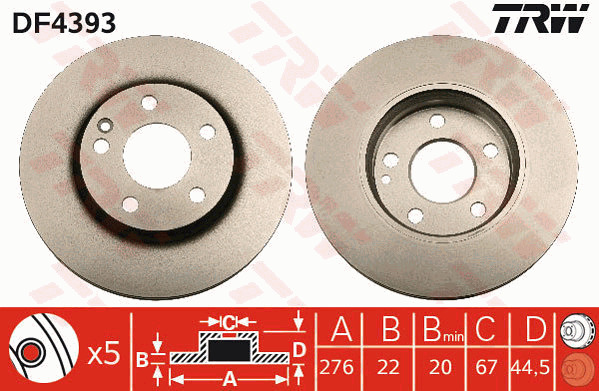 Jarrulevy TRW DF4393