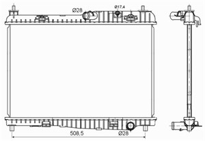 Jäähdytin, moottorinjäähdytys, FORD B-MAX, B-MAX Van, FIESTA VI, FIESTA Van VI, 1516267, 1523440, 1548603, 2029176, 8V518005BD, 8V518005