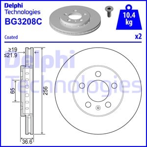 Jarrulevy DELPHI BG3208C