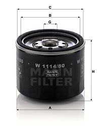 Öljynsuodatin MANN-FILTER W 1114/80