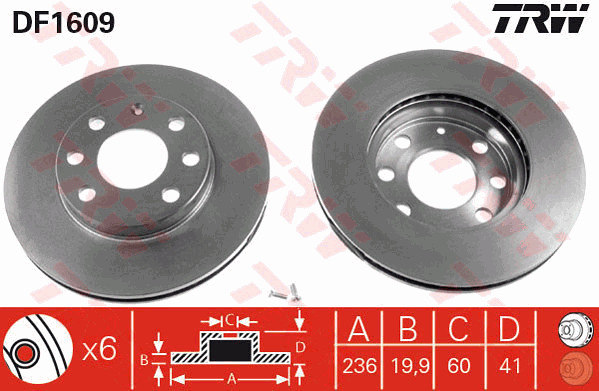 Jarrulevy TRW DF1609