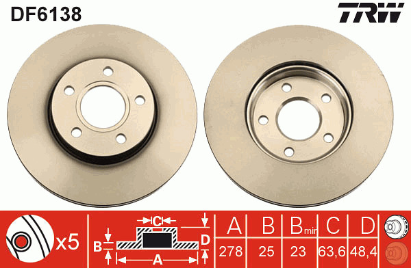 Jarrulevy TRW DF6138