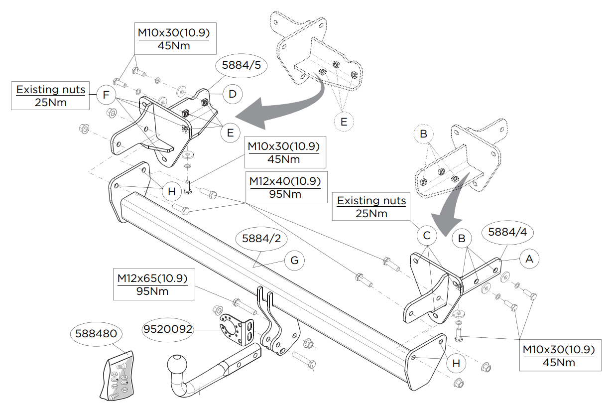 Vetokoukku BRINK 588400 Jeep Cherokee '13-