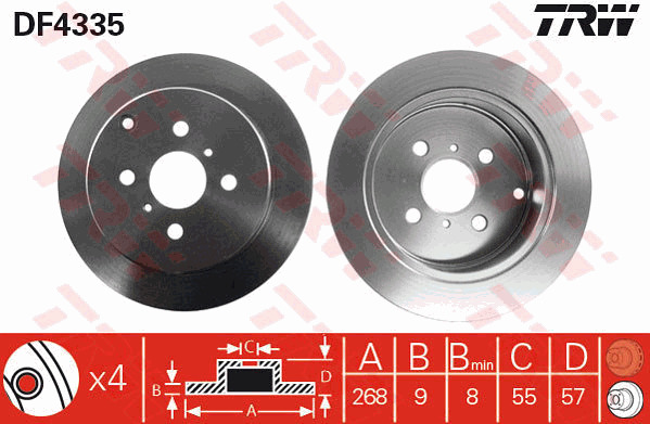 Jarrulevy TRW DF4335