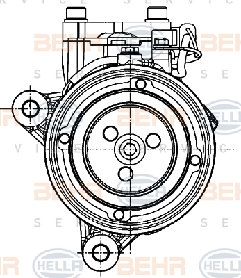 Kompressori, ilmastointilaite HELLA 8FK 351 007-231