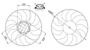 Tuuletin, moottorin jäähdytys, RENAULT CLIO II, MEGANE Classic I, MEGANE Grandtour I, THALIA I, 273 010 08 14, 7701051493, 7701051498, A