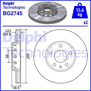 Jarrulevy DELPHI BG2745