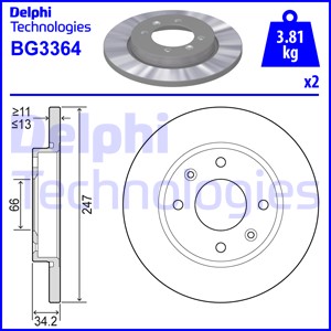 Jarrulevy DELPHI BG3364