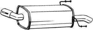 Takaäänenvaimentaja, OPEL ZAFIRA / ZAFIRA FAMILY B, ZAFIRA B Skåp/stor limousine, VAUXHALL ZAFIRA Mk II, 13195995, 5852474, 5852616