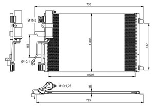 Kondensaattori, ilmastointilaite, NISSAN QASHQAI / QASHQAI +2 I, 1133915, 5020531, 5020650, 89FX-18045-HA, 92100BR40A, 92100JD700, 92100