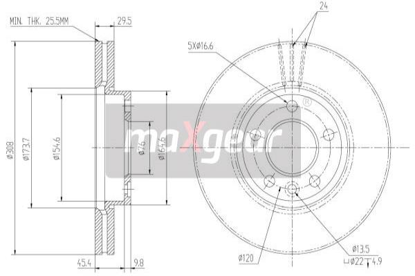 Jarrulevy MAXGEAR 19-1050