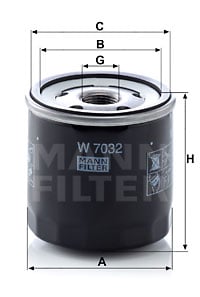 Öljynsuodatin MANN-FILTER W 7032