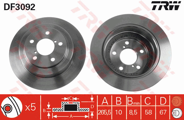 Jarrulevy TRW DF3092