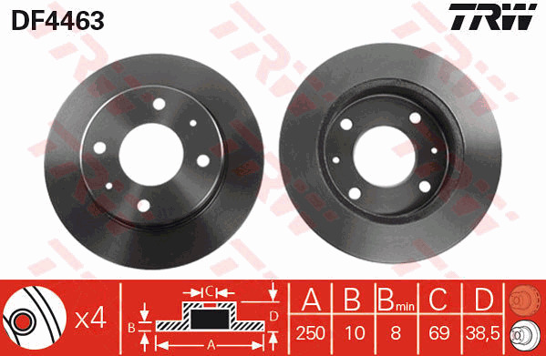 Jarrulevy TRW DF4463