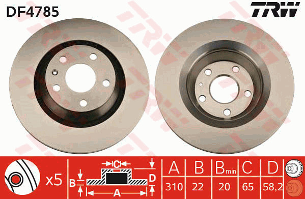 Jarrulevy TRW DF4785