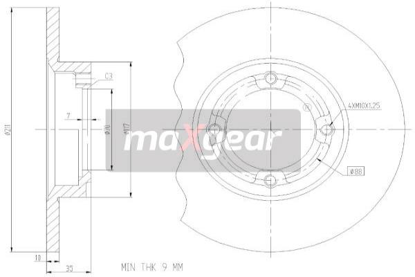 Jarrulevy MAXGEAR 19-3351