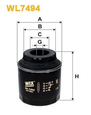 Öljynsuodatin WIX FILTERS WL7494