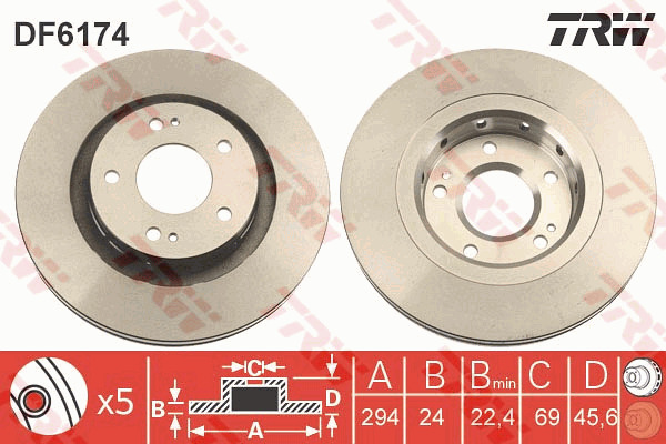 Jarrulevy TRW DF6174