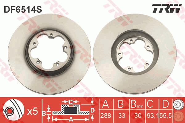 Jarrulevy TRW DF6514S