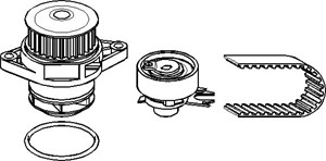 Vesipumppu + jakohihnasarja, SEAT AROSA, CORDOBA, IBIZA II, VW GOLF III, GOLF Variant III, POLO, POLO Classic, VENTO, 030 121 008DS
