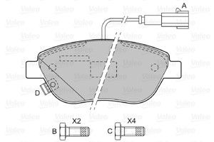 Jarrupalasarja, levyjarru, Etuakseli, ABARTH,FIAT,LANCIA,OPEL,VAUXHALL, 1605157, 1605181, 51928528, 71754803, 77362092, 77362195, 773627