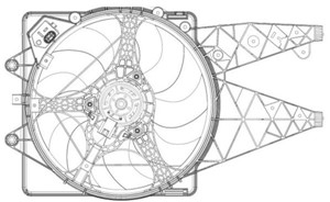 Tuuletin, moottorin jäähdytys, ABARTH,ALFA ROMEO,FIAT, 000 460 26 83, 1121375030, 51813582, A000 460 26 83