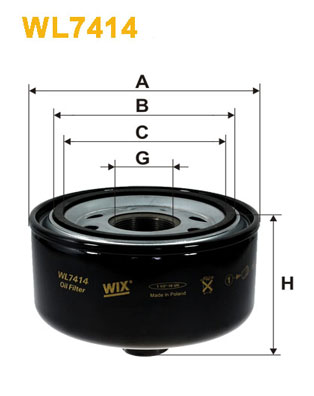 Öljynsuodatin WIX FILTERS WL7414