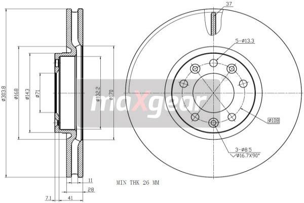 Jarrulevy MAXGEAR 19-2749