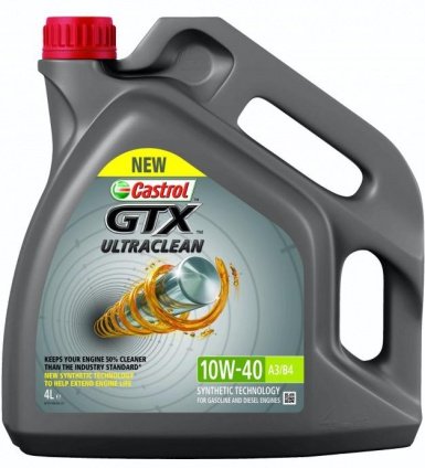 Moottoriöljy CASTROL 10W40 GTX ULTRACLEAN A3/B4 4L