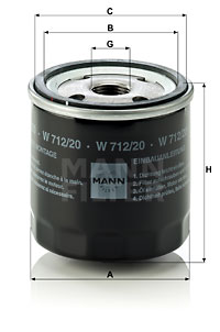 Öljynsuodatin MANN-FILTER W 712/20