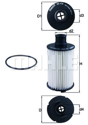 Öljynsuodatin MAHLE ORIGINAL OX 774D