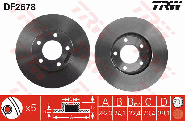 Jarrulevy TRW DF2678