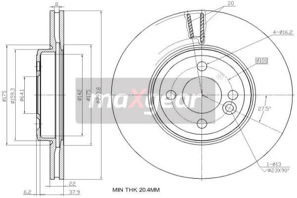 Jarrulevy MAXGEAR 19-2456