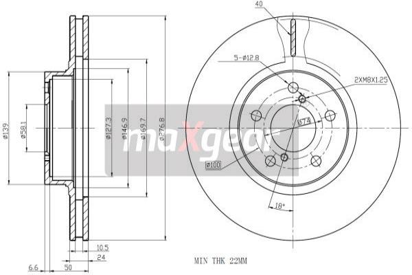 Jarrulevy MAXGEAR 19-2505MAX