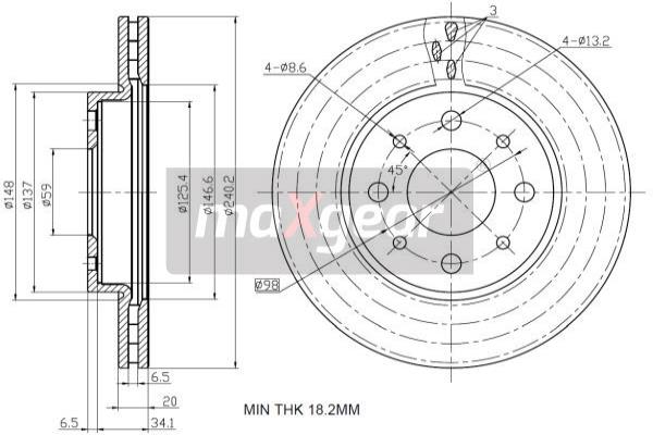 Jarrulevy MAXGEAR 19-1327