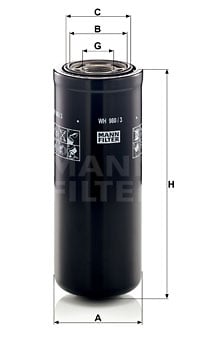 Öljynsuodatin MANN-FILTER WH 980/3