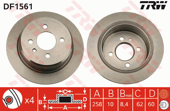 Jarrulevy TRW DF1561
