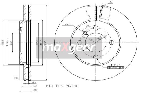 Jarrulevy MAXGEAR 19-0691