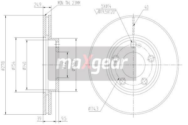 Jarrulevy MAXGEAR 19-1012MAX