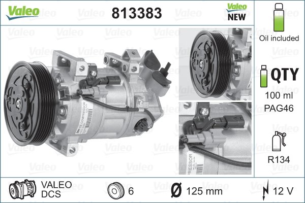 Kompressori, ilmastointilaite VALEO 813383