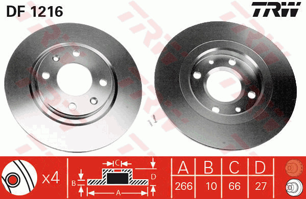 Jarrulevy TRW DF1216