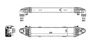 Välijäähdytin, MERCEDES-BENZ, 1861002200, 2045000100, 23300-49145, 23300-79045, 23300-79046, 23300-79055, 23300-79305, 2330087614, 23300