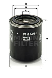 Öljynsuodatin MANN-FILTER W 814/80