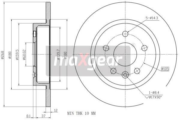 Jarrulevy MAXGEAR 19-2333MAX